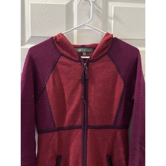 Title Nine Berry Colorblock Textured Hooded Tunic “Improv” Sweater Medium - Picture 2 of 6